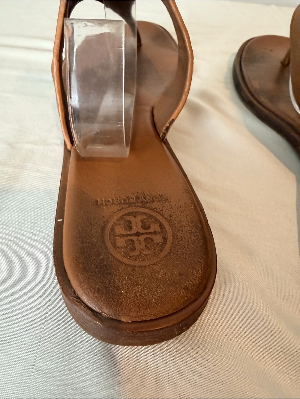 Tory Burch Women’s Cognac Leather Thong Sandals - Picture 6 of 11